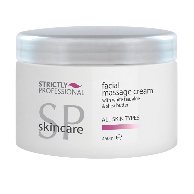 Крем для масажу обличчя Strictly Professional SP Skincare Facial Massage Cream з олією ши, білим чаєм та алое вера, 450 мл